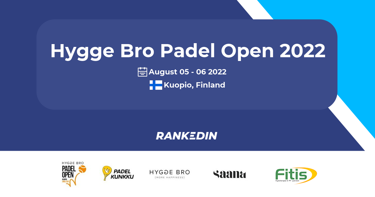 Hygge Bro Padel Open 2022 Padelliiton kansalliset kilpailut Kuopio Padel  Tournament Kuopio - Rankedin | Rankedin